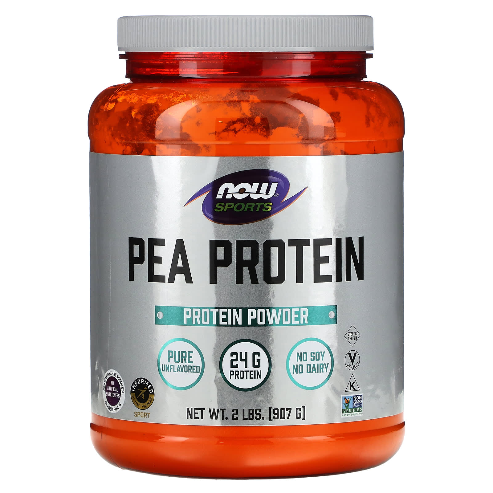 Гороховый протеин NOW Foods Sports Pure, без вкуса, 907 г