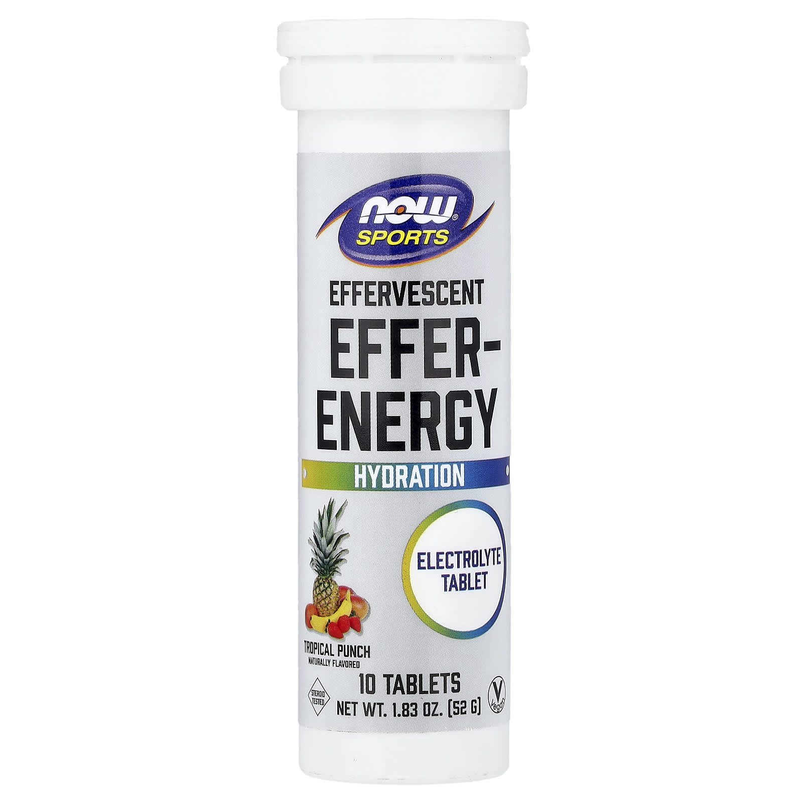 Комплекс Energy NOW Foods Sports Effer- Effervescent Tropical Punch, 52 г, 10 таблеток