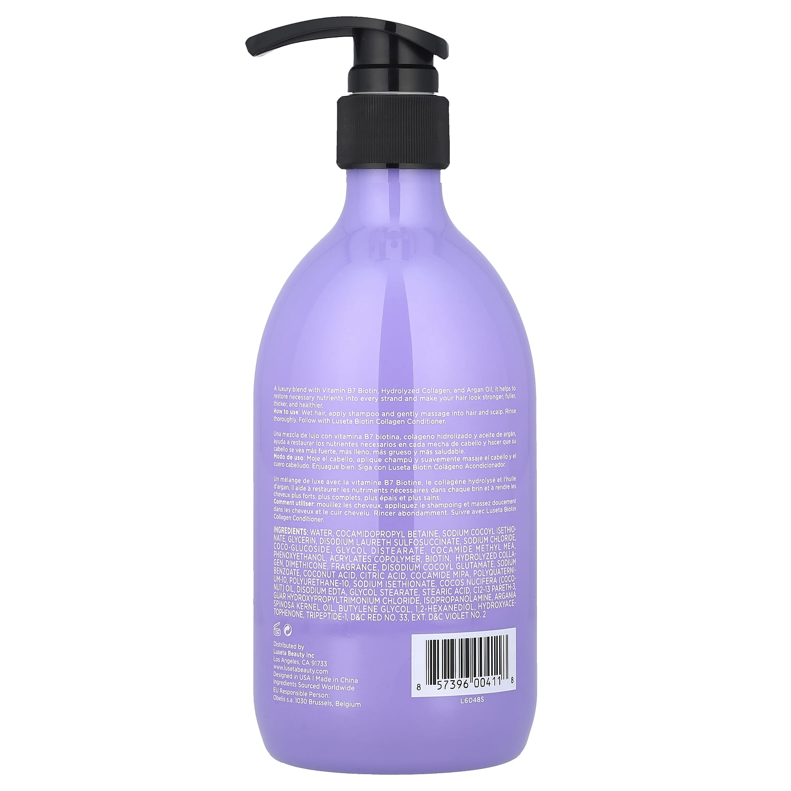 Коллаген Luseta Beauty Biotin & Shampoo For Thin & Dry Hair, 500 мл — фото 2