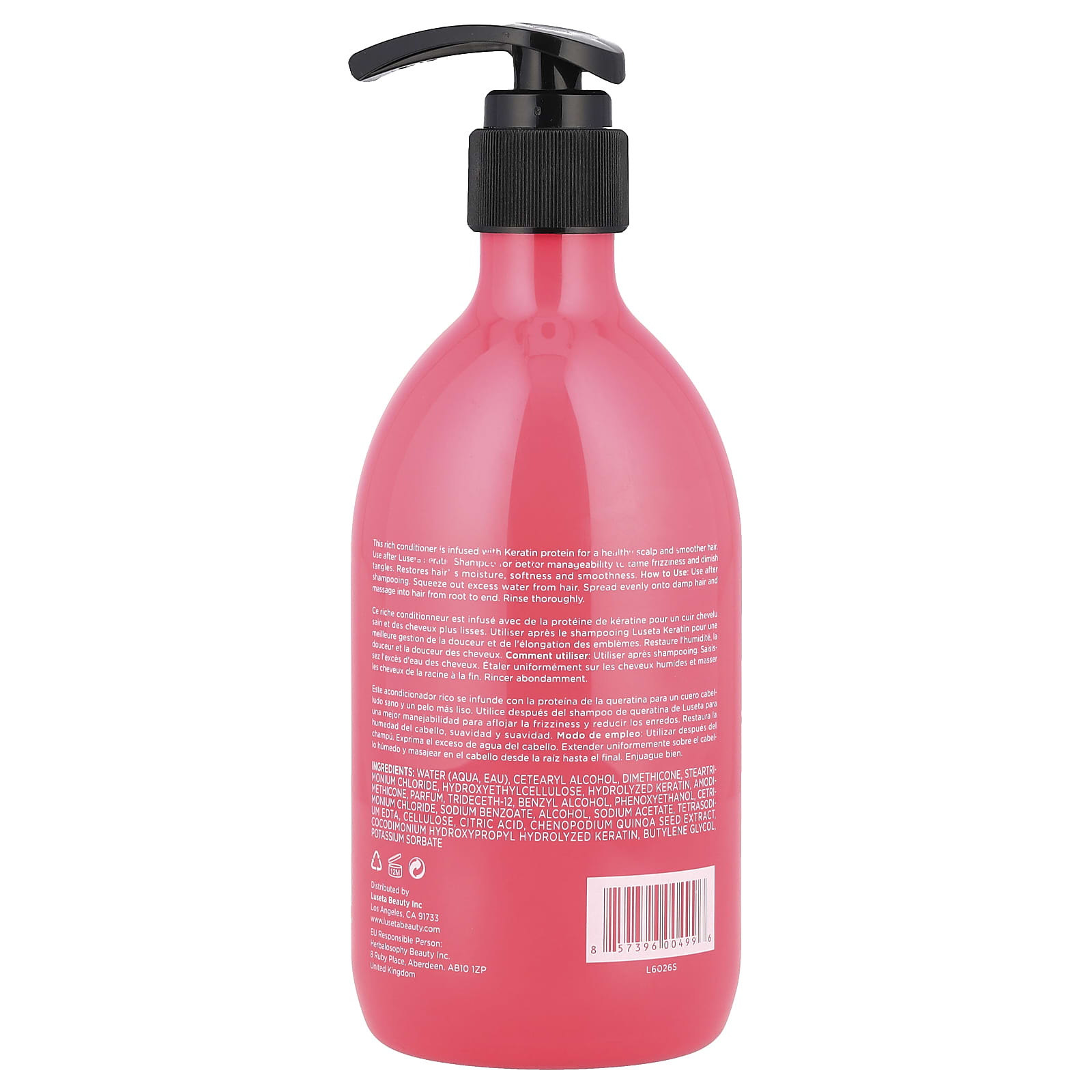 Кондиционер Luseta Beauty Keratin For Damaged & Dry Hair, 500 мл — фото 2