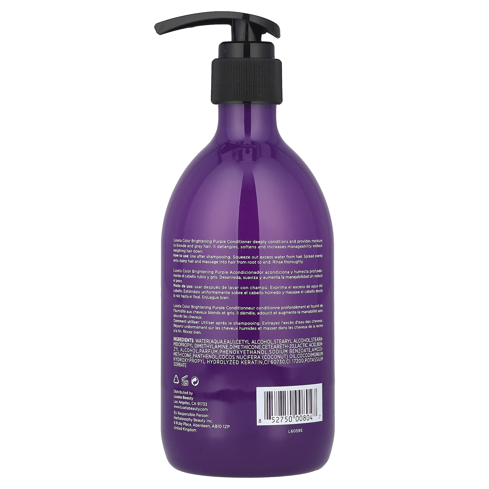 Кондиционер Luseta Beauty Color Brightening Purple For Blonde & Gray Hair, 500 мл — фото 2