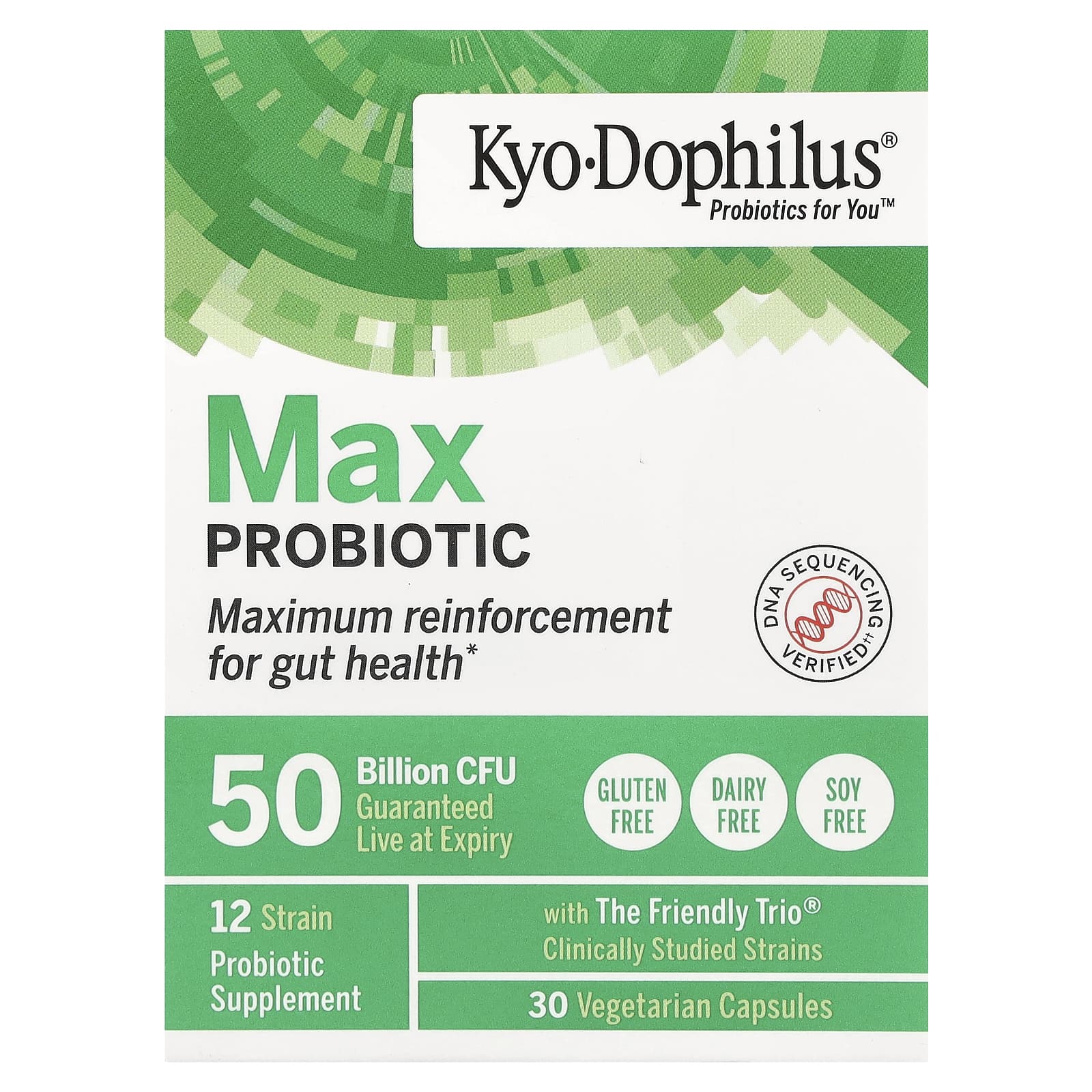 Пробиотик Kyolic Kyo-Dophilus® Max, 50 млрд КОЕ, 30 растительных капсул