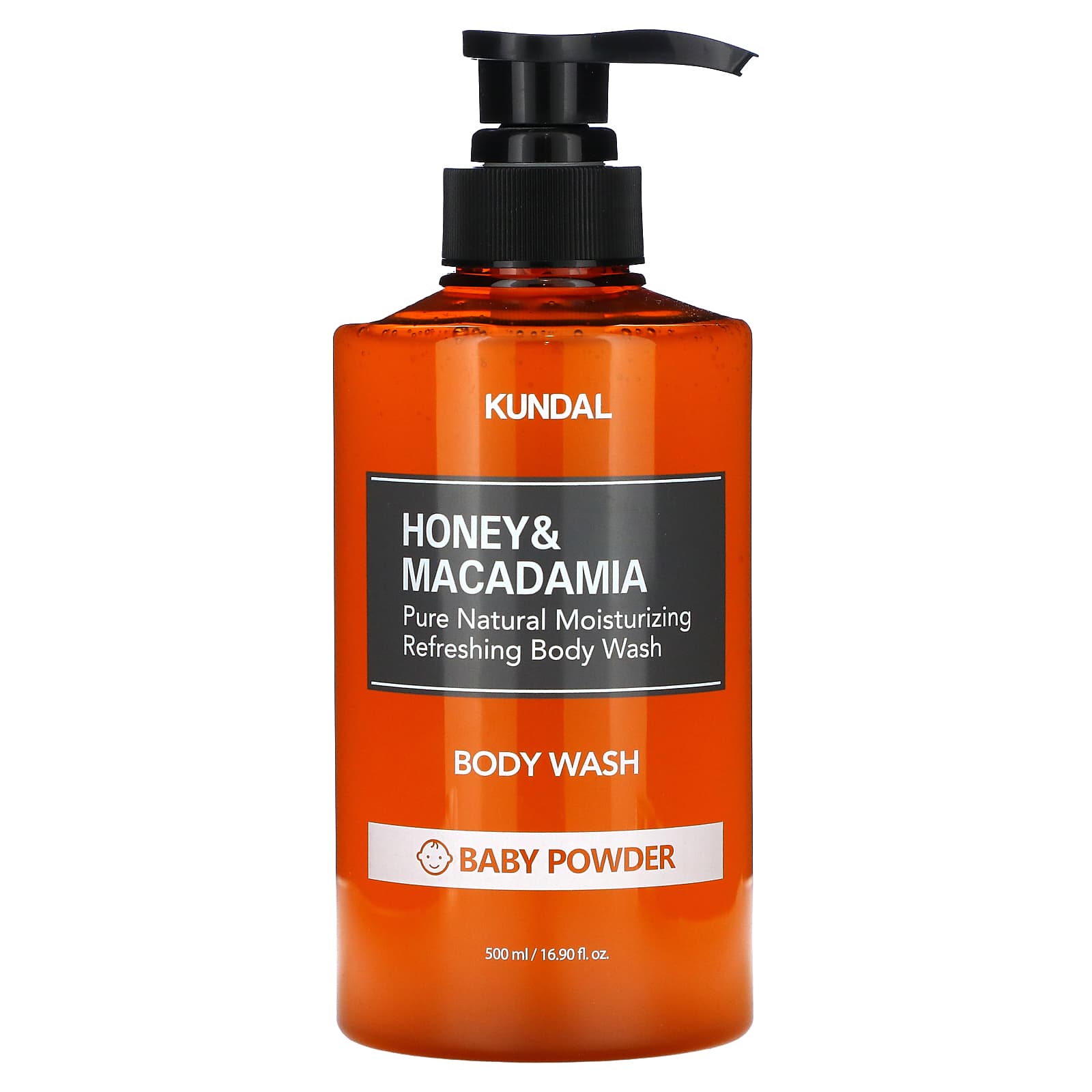 Детский гель для душа Kundal Honey & Macadamia Baby Powder, 500 мл, порошок — фото 3