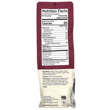 Кофе Teeccino Chicory Herbal Medium Roast, без кофеина, оттенок Hazelnut, 312 г