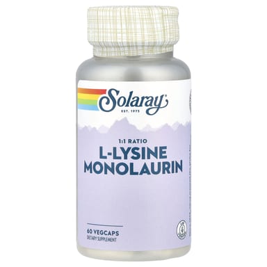 L-лизин Solaray L-Lysine Monolaurin 1:1 Ratio, 60 растительных капсул