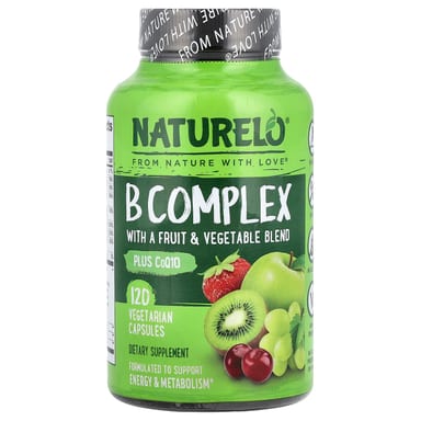 Комплекс витаминов B NATURELO with a Fruit & Vegetable Blend Plus CoQ10, 120 растительных капсул
