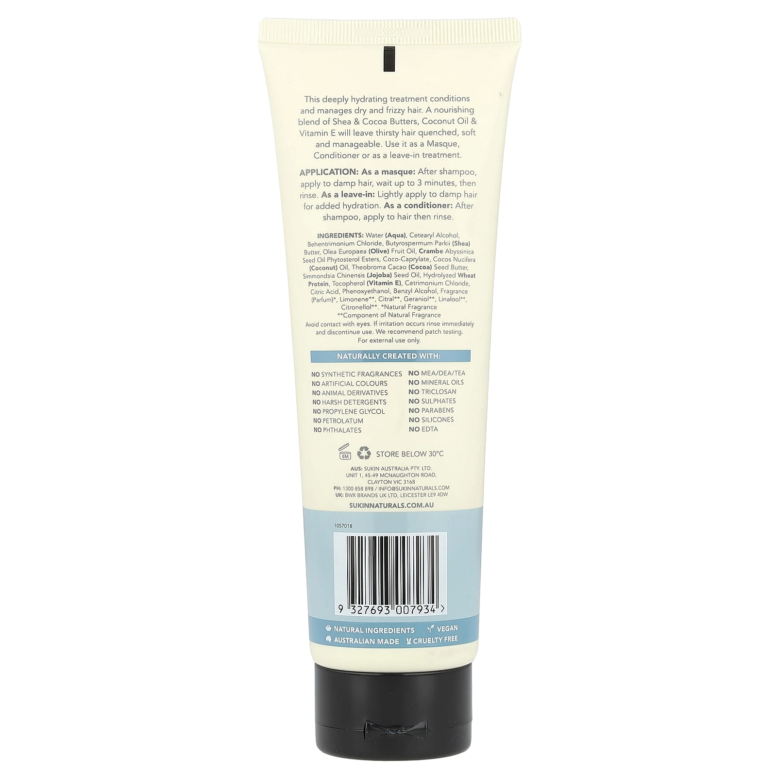 Маска для волос Sukin Haircare Hydrating Replenishing Dry Hair Types, 200 мл — фото 2
