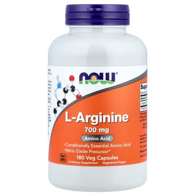 L-аргинин NOW Foods L-Arginine, 700 мг, 180 растительных капсул