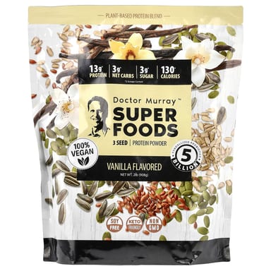 Протеиновый порошок Dr. Murray's Super Foods 3 Seed Pumpkin Flax Sunflower, вкус Vanilla, 908 г