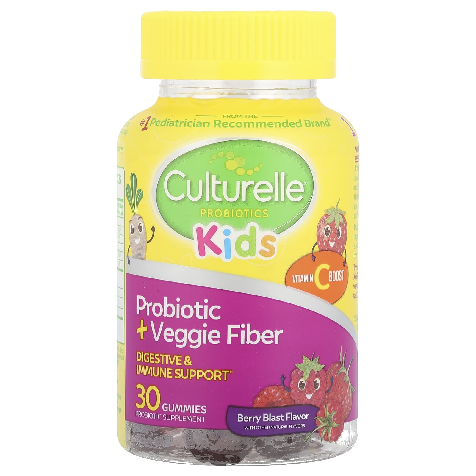 Детский пробиотик Culturelle Veggie Fiber Gummies Berry Blast, 30 жевательных пастилок