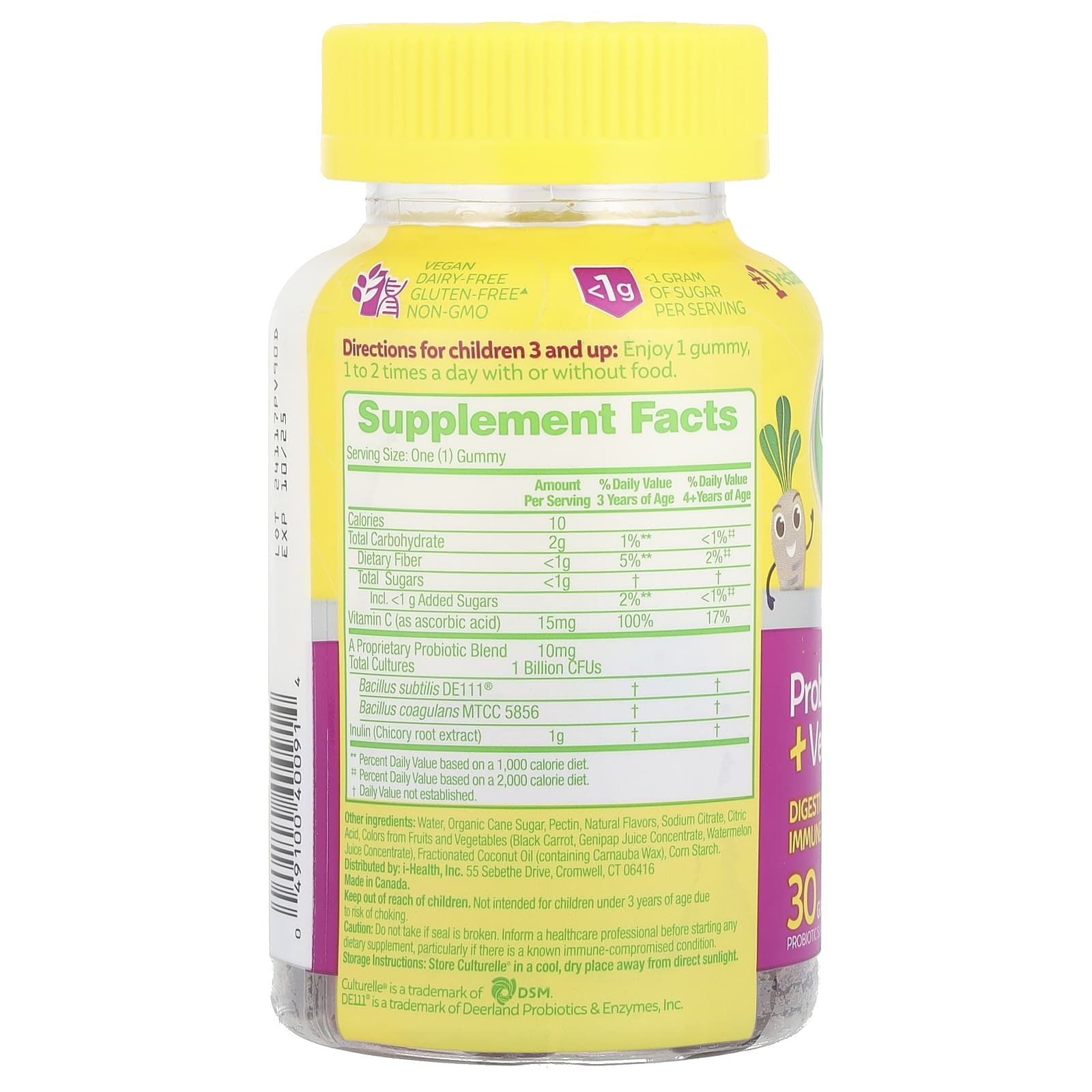 Детский пробиотик Culturelle Veggie Fiber Gummies Berry Blast, 30 жевательных пастилок — фото 2