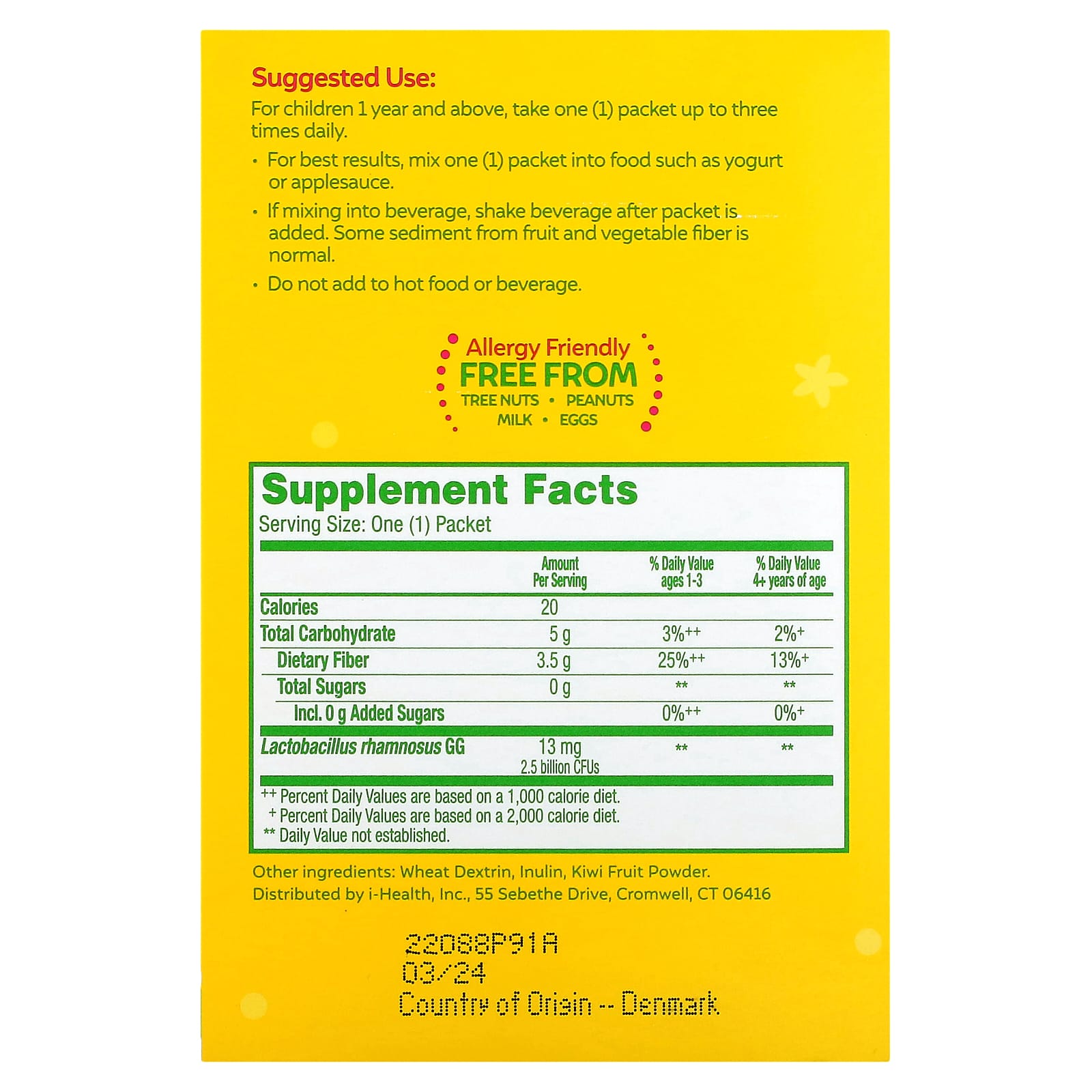 Детский пробиотик Culturelle Fiber 1+ Years, оттенок 60 Single Serve Packets, саше — фото 2