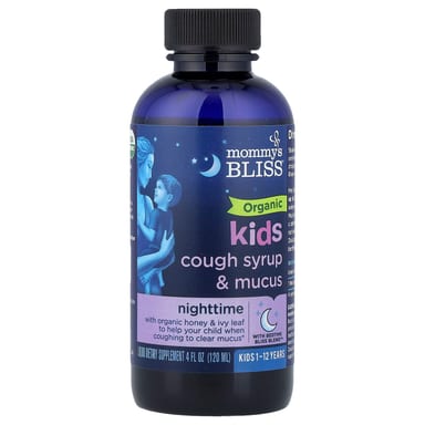 Сироп Mommy's Bliss Organic Cough & Mucus Night Time, оттенок 1-12 Yrs, 120 мл
