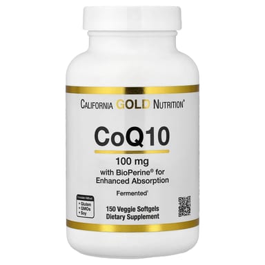 Коэнзим Q10 California Gold Nutrition with Bioperine® Black Pepper Extract 150 Veggie, мягкие капсулы