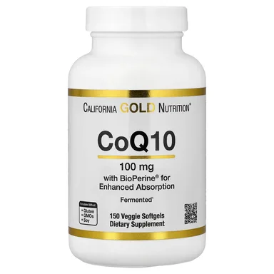 Фото товара: Коэнзим Q10 California Gold Nutrition with Bioperine® Black Pepper Extract 150 Veggie, мягкие капсулы