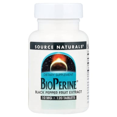 BioPerine (экстракт чёрного перца) Source Naturals®, 10 мг, 120 таблеток