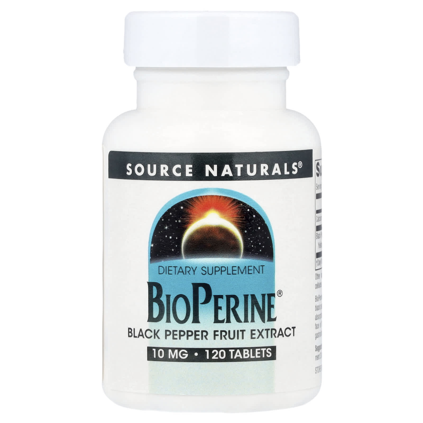 BioPerine (экстракт чёрного перца) Source Naturals®, 10 мг, 120 таблеток