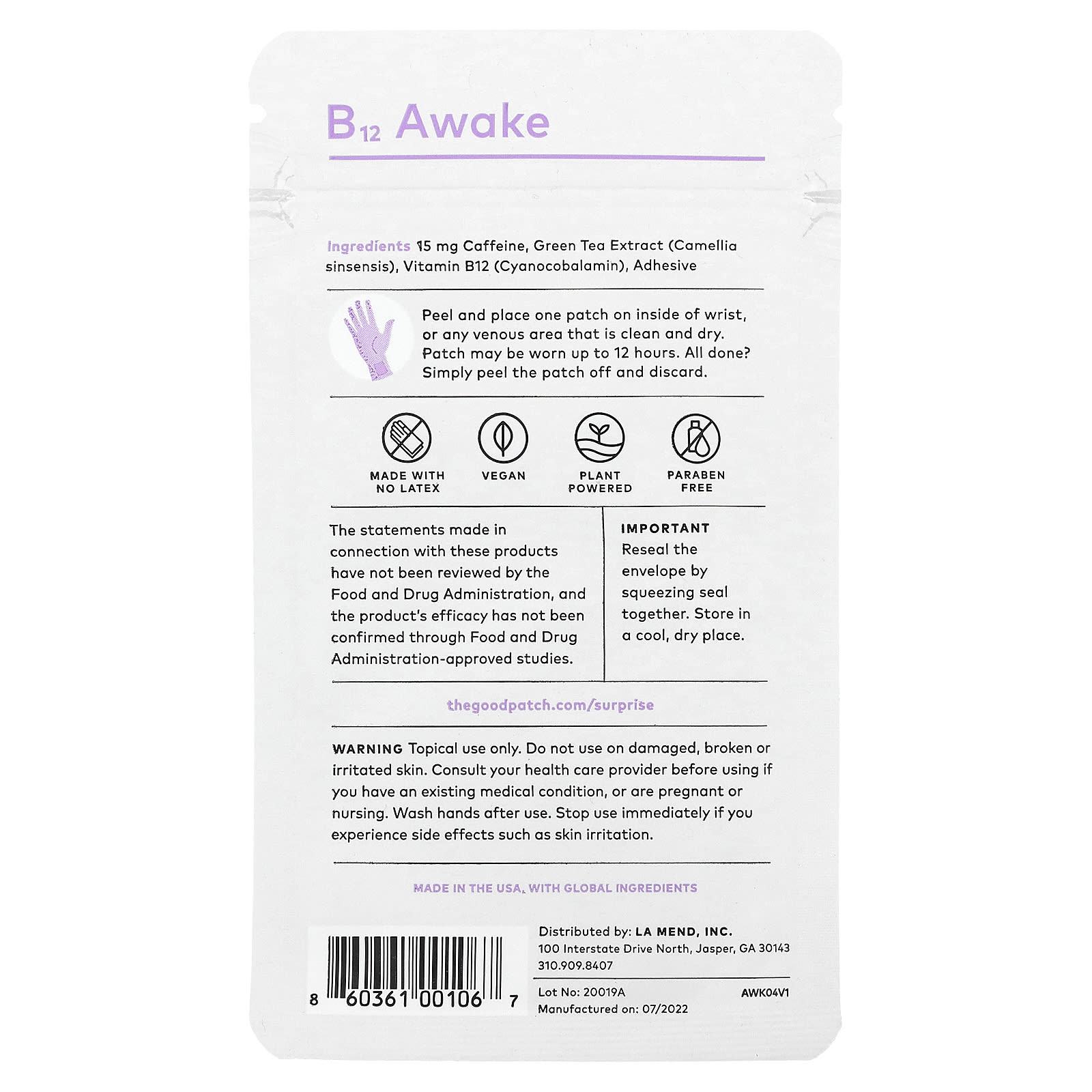 B12 Awake, 4 патча — фото 2