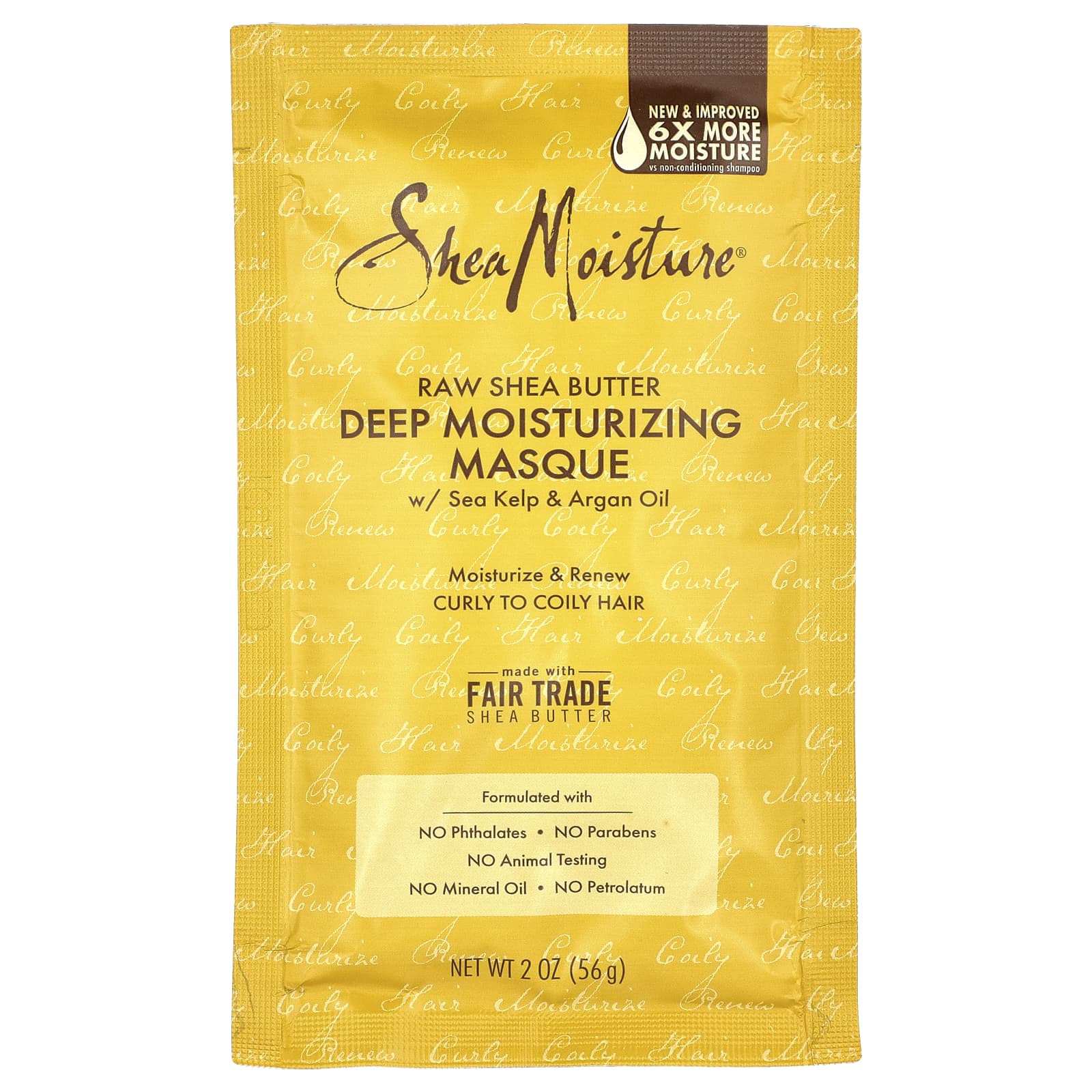 Средство SheaMoisture Raw Shea Butter Deep Masque with Sea Kelp & Argan Oil, 56 г, масло