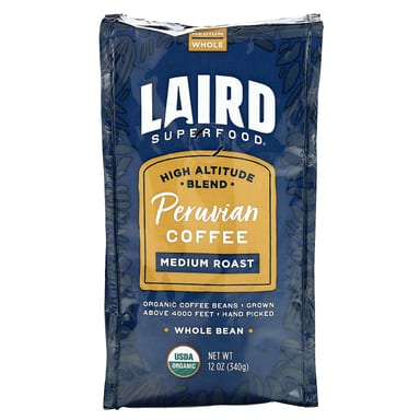 Кофе Laird Superfood Peruvian Whole Bean Medium Roast, 340 г