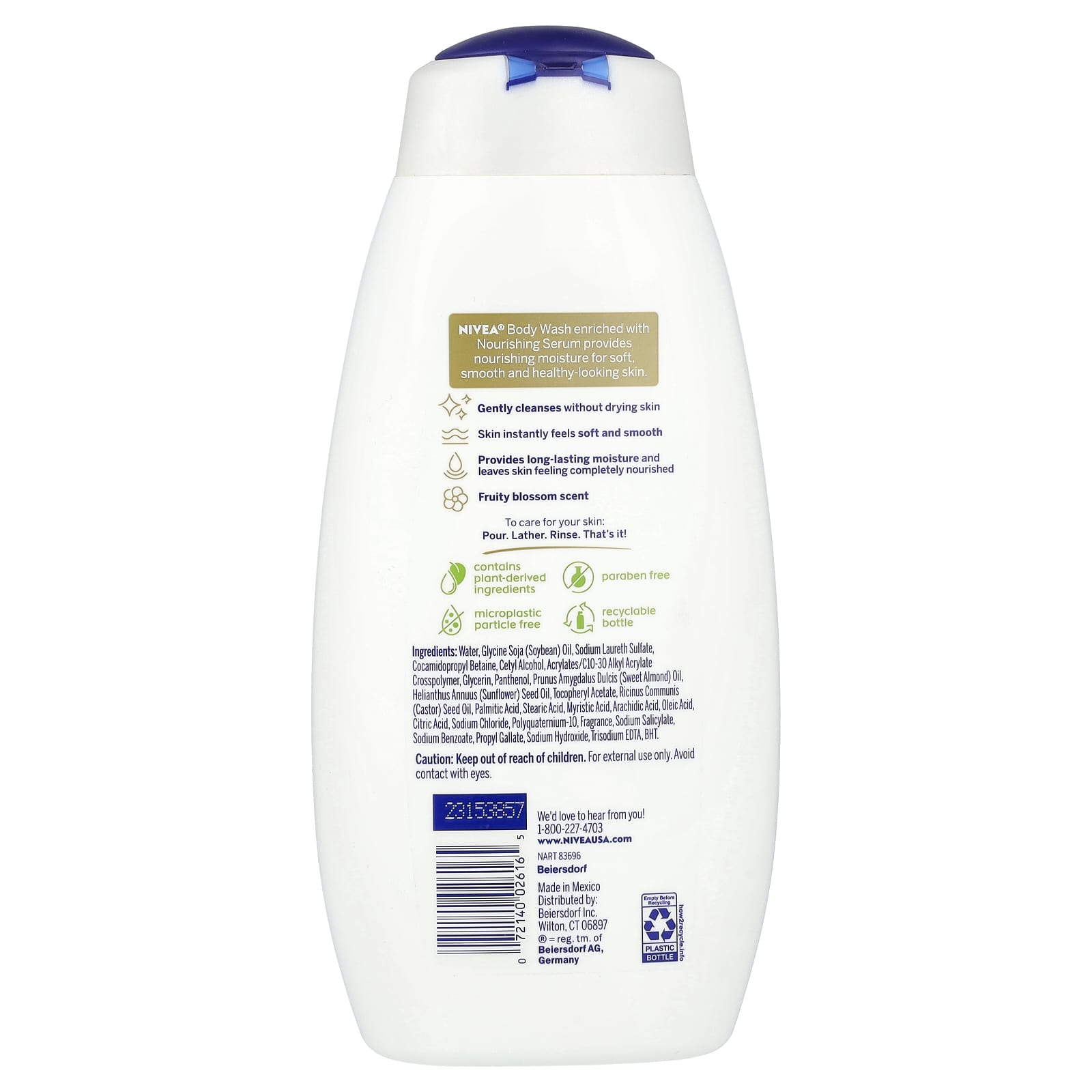 Гель для душа Nivea Nourishing Botanical Blossom, 591 мл — фото 2