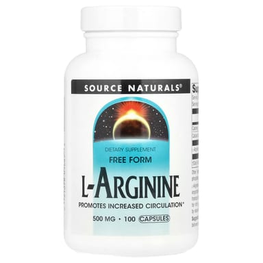 L-аргинин Source Naturals L-Arginine Free Form, 100 капсул