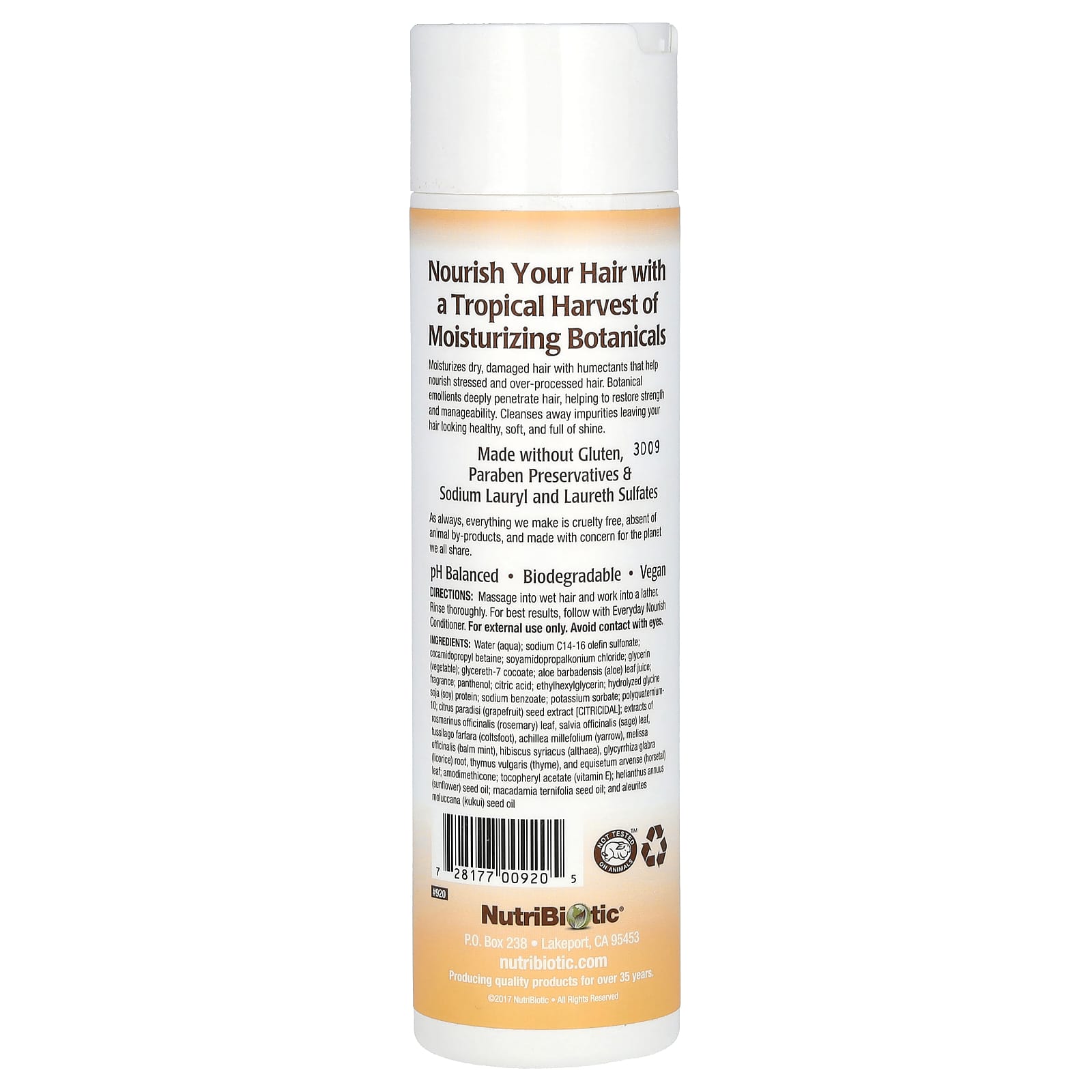 Шампунь NutriBiotic Everyday Nourish For Dry Damaged Hair Tropical Harvest, 296 мл