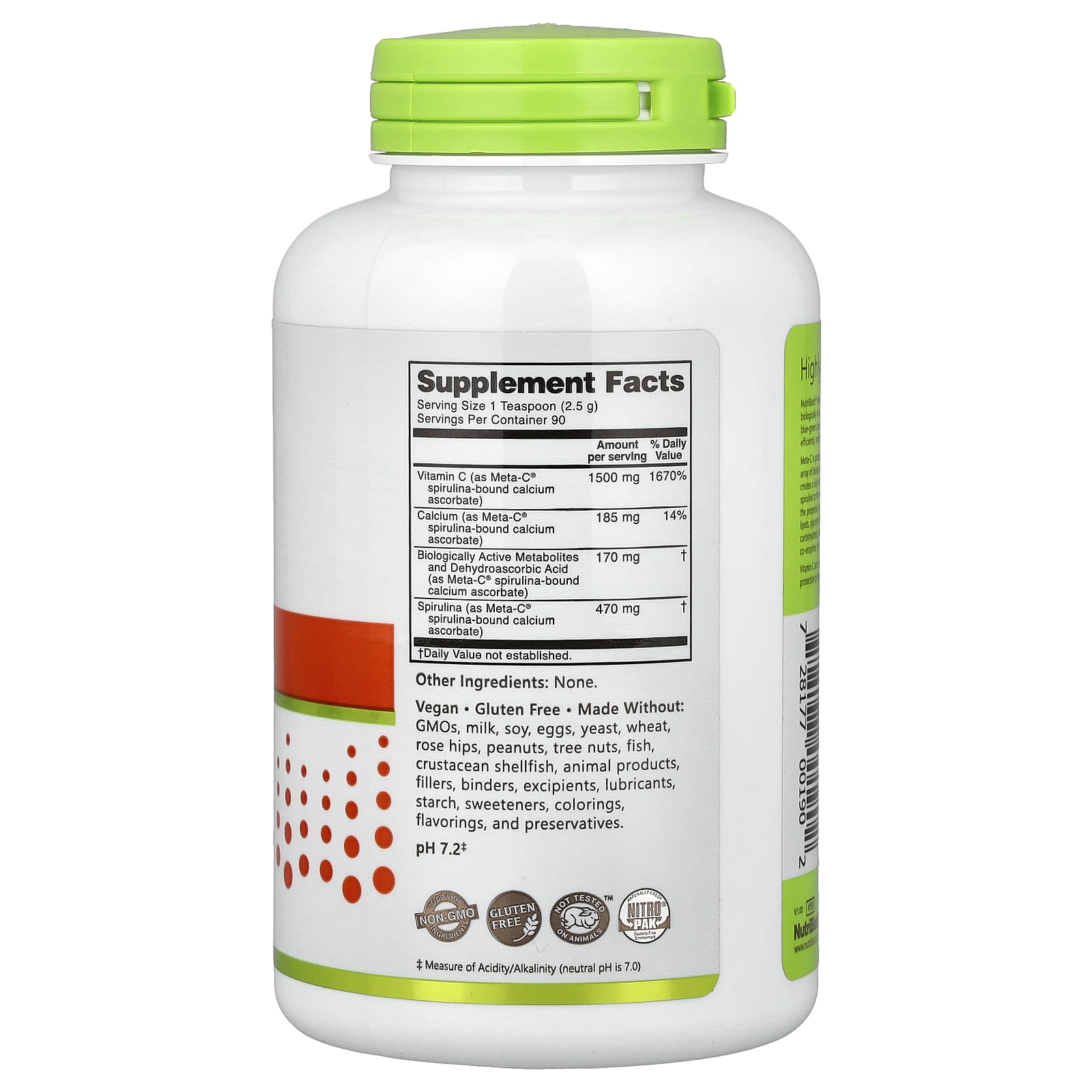 Порошок NutriBiotic Immunity Meta-C®, 227 г — фото 2