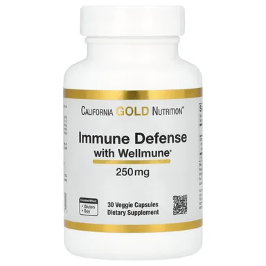 Фото товара: Комплекс для иммунитета California Gold Nutrition with Wellmune® Beta-Glucan, 250 мг, 30 растительных капсул