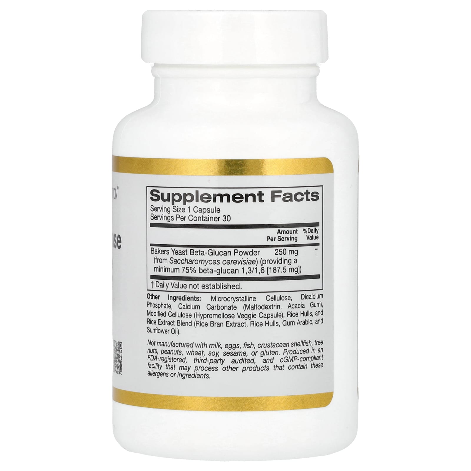 Комплекс для иммунитета California Gold Nutrition with Wellmune® Beta-Glucan, 250 мг, 30 растительных капсул — фото 2