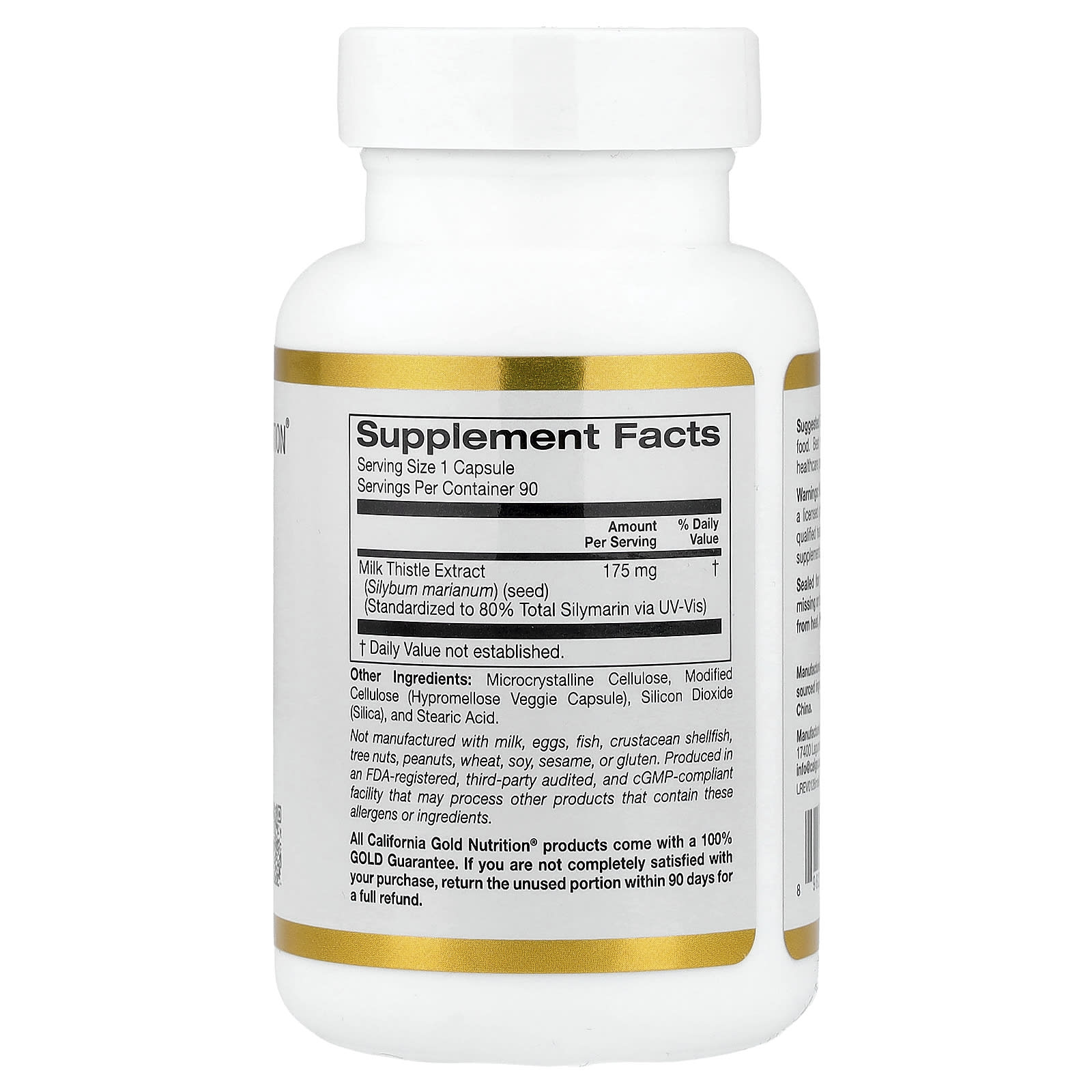 Расторопша California Gold Nutrition Extract, 175 мг, 90 растительных капсул — фото 4