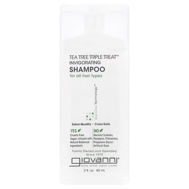 Шампунь Giovanni Tea Tree Triple Treat™ Invigorating For All Hair Types, 60 мл