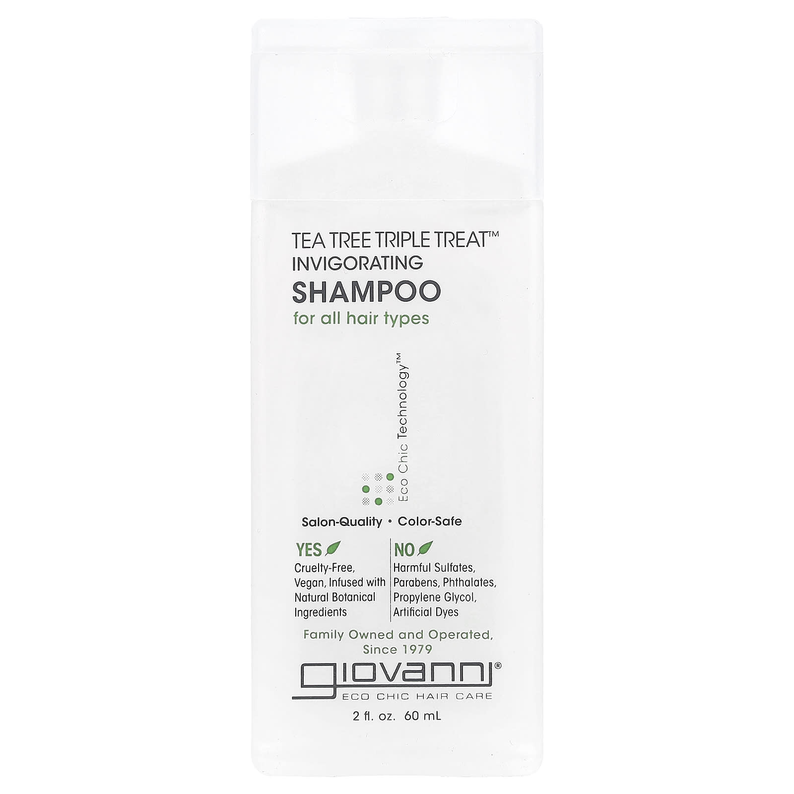 Шампунь Giovanni Tea Tree Triple Treat™ Invigorating For All Hair Types, 60 мл