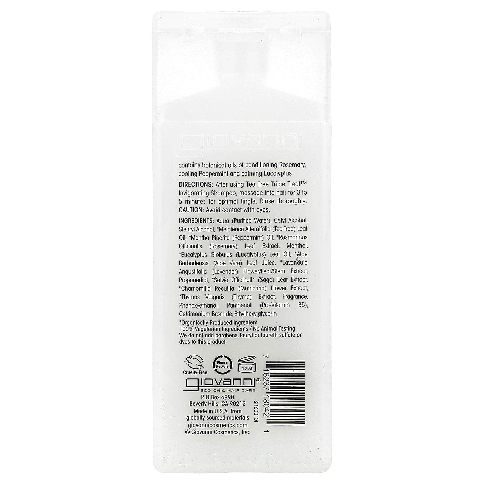 Кондиционер Giovanni Tea Tree Triple Treat™ Invigorating For All Hair Types, 60 мл — фото 2