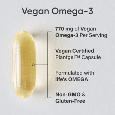 Омега-3 Sports Research Vegan 60 Veggie, мягкие капсулы