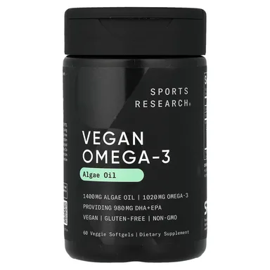 Фото товара: Омега-3 Sports Research Vegan 60 Veggie, мягкие капсулы