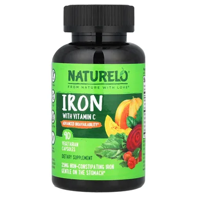 Фото товара: Витамин C NATURELO Iron, 90 растительных капсул