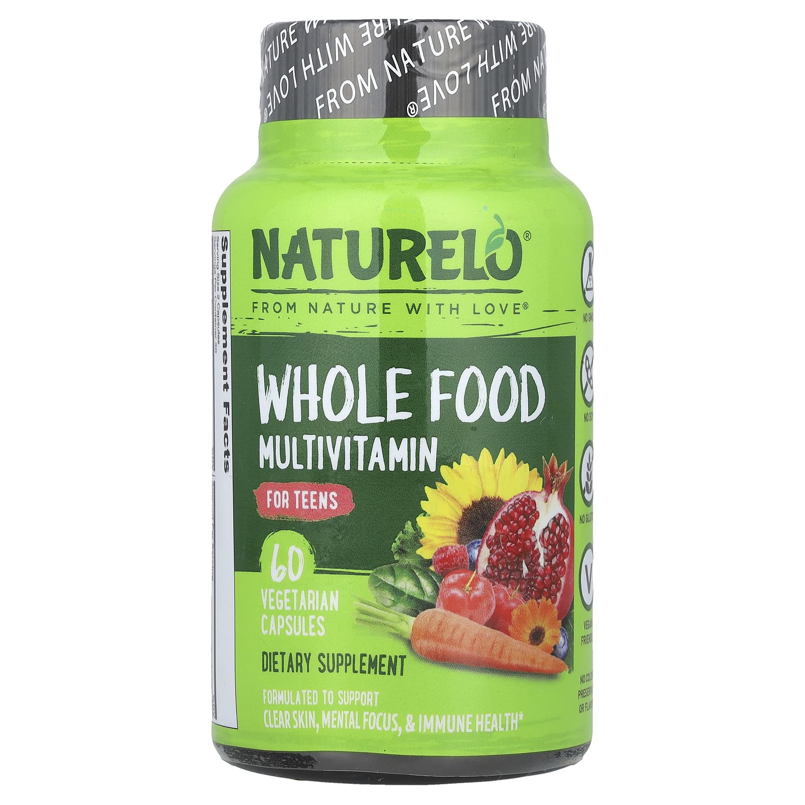 Мультивитамины NATURELO Whole Food For Teens, 60 растительных капсул