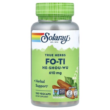 Шоу ву Solaray True Herbs Fo-Ti He-Shou-Wu, 610 мг, 100 растительных капсул