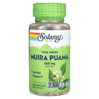 Муира пуама Solaray True Herbs, 300 мг, 100 растительных капсул