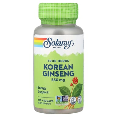Женьшень Solaray True Herbs Korean, 550 мг, 100 растительных капсул