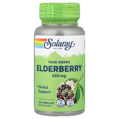 Бузина Solaray, вкус True Herbs Elderberry, 100 растительных капсул